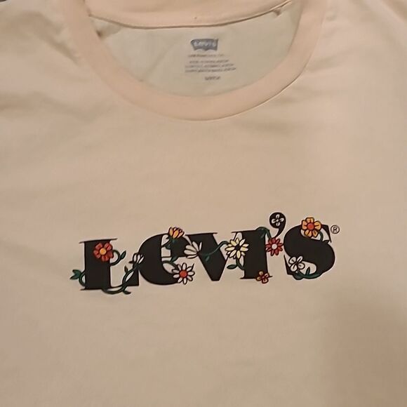Levi's‎ womens peach cotton logo floral tshirt size small - Picture 2 of 6